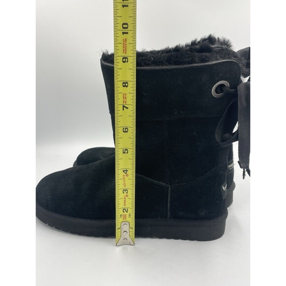 Koolaburra by Ugg Andrah Mid Calf Suede Faux Fur Lined Boots Womens Sz 8 Black - Picture 8 of 9